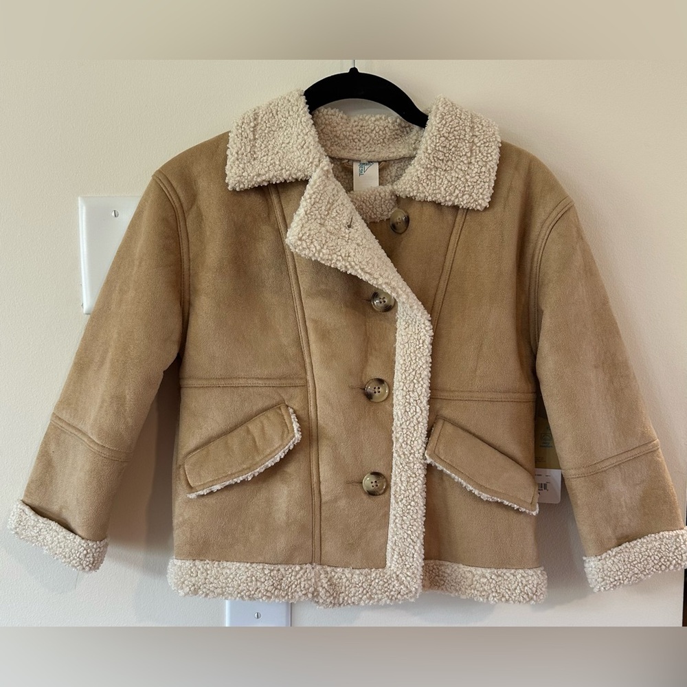 Thereabouts Little Girls Sherpa Lined Tan Midweight Jacket NWT Various S…